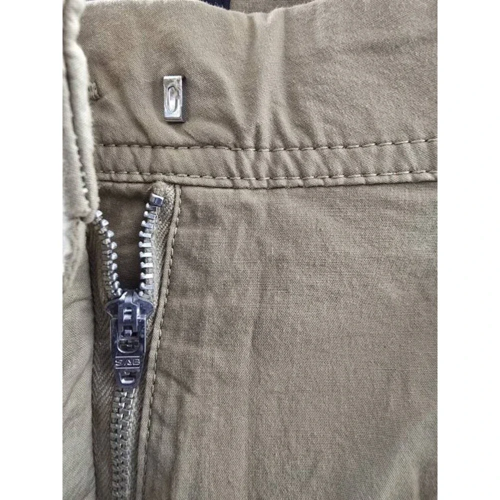 BOSS Orange High-Rise Baggy-Fit Shorts Women's 2 Beige Pleated Zip Hook & Bar